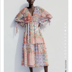 Zara printed Swiss dot dress NWT!